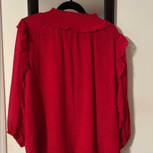 Zac & Rachel Vibrant Red Ruffle Blouse
